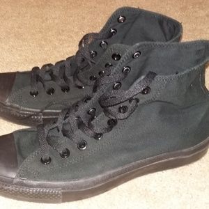 Converse all black high tops
